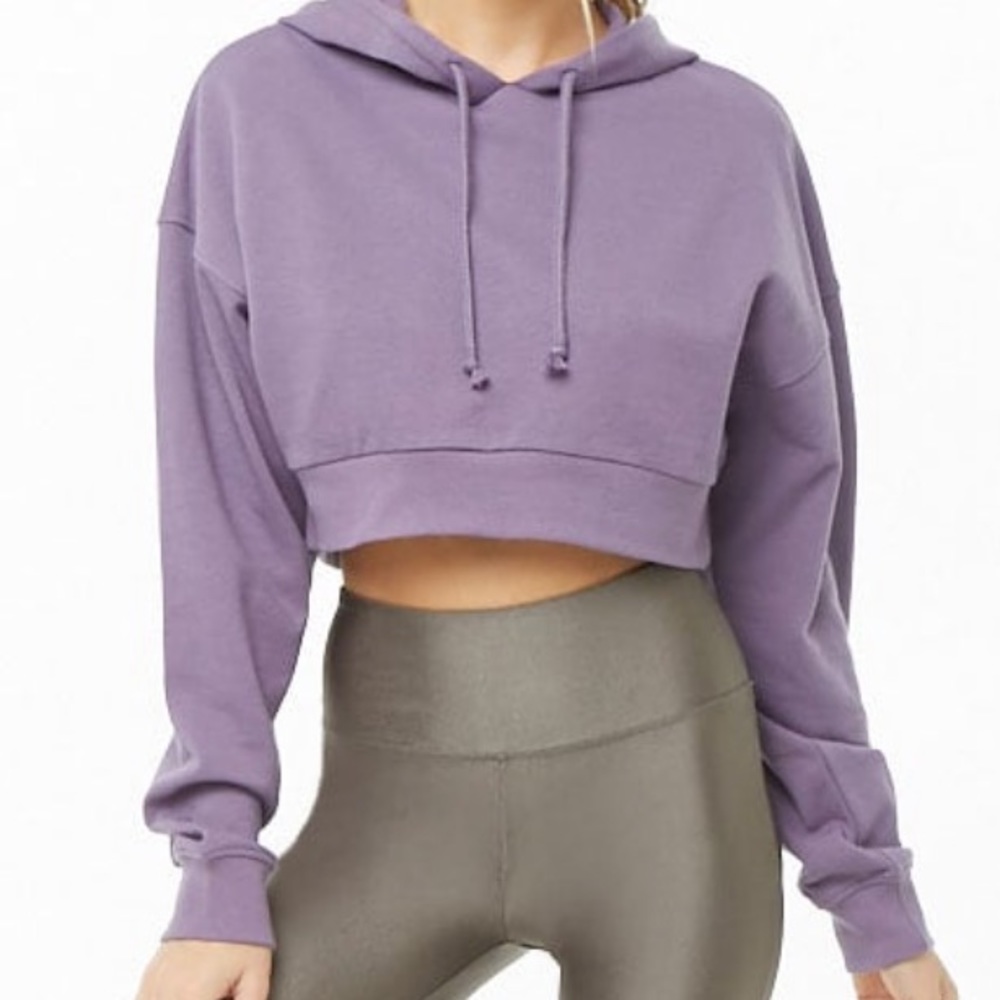 Lavender cropped hoodie F21 New Small